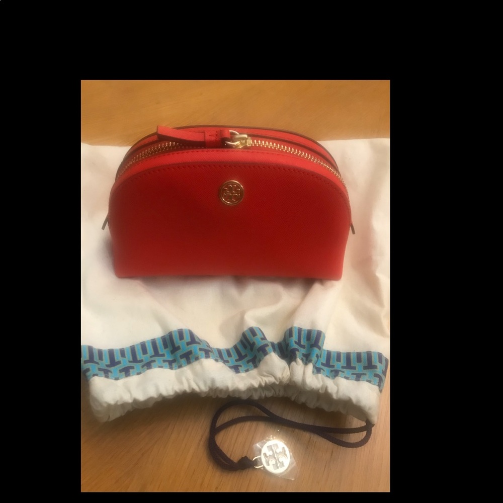 Tory Burch makeup bag red